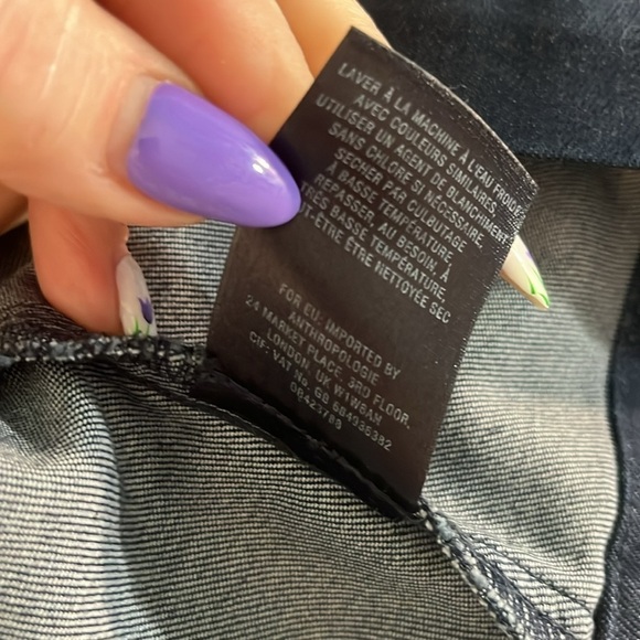 Anthropologie Holding Horses Clara Denim Dress Tie Front Bow Blue Size 4 Petite - Picture 10 of 11